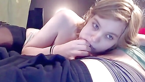 Sexy blonde's first time with her